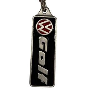 Volkswagen Golf Black Red Enamel Pewter Keychain Made in Canada